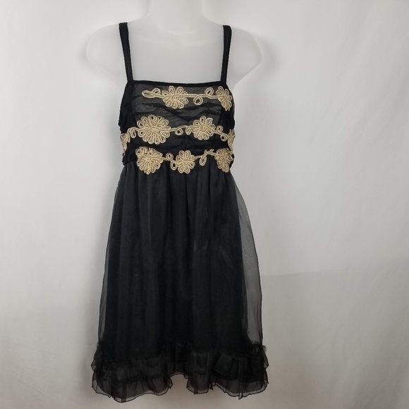 black silk babydoll dress